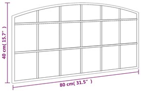 Espelho de parede arqueado 80x40 cm ferro preto