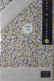 Jogo de lençóis 100% algodão - MILÃO da Casa&Algodão: cama 160cm - 1 lençol superior 240 x 290 cm + 1 lençol capa ajustavel 160 x 200 + 30 cm +  2 fronha almofada 50x70 cm