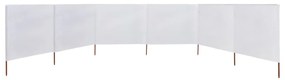 Para-vento com 6 painéis em tecido 800x120 cm cor areia branco