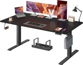 Secretária elétrica ajustável em altura com porta USB-C, 180 x 80 x (72-120) cm Preta