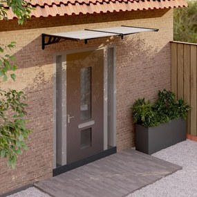 153685 vidaXL Toldo para porta 199x90 cm policarbonato preto/transparente