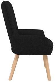 Cadeira Relaxante vidaXL Tecido Preto