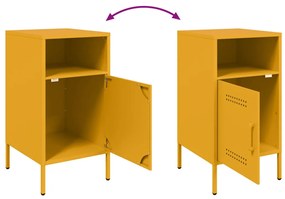 Mesa de cabeceira 36x39x68 cm aço amarelo mostarda