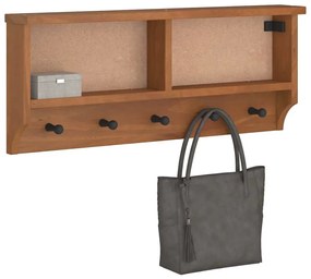 vidaXL Cabide de parede SANDNES 87x12x35 cm Pinho de madeira maciça