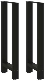 vidaXL Pés para mesa de bar pretos 2 peças 50x(100-101) cm aço