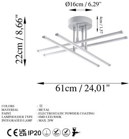 Candeeiro de Teto Exhaust – Cinzento Nardo – 61 cm x 22 cm
