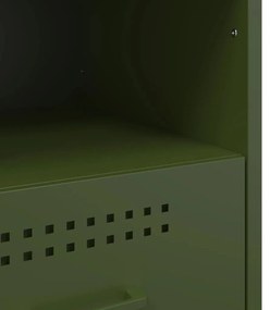 Mesas de cabeceira 2 pcs 36x39x50,5 cm aço verde azeitona