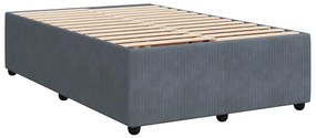 Cama boxspring com colchão 120x200 cm veludo cinzento-escuro