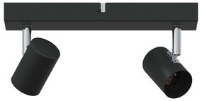 Spotlight de Teto Ajustável em Dois Sentidos Preto E27