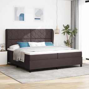 Cama Box com Colchão vidaXL em Marrom Escuro, 200x200 cm Tecido