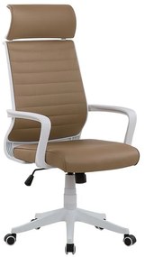 Cadeira de escritório em pele sintética castanha LEADER Beliani