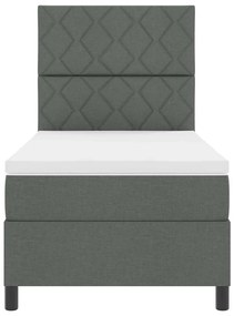 Cama Box com Colchão Cinza Escura 90x200 cm Tecido