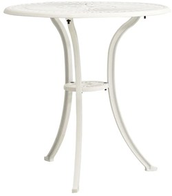 Mesa de jardim 62x62x65 cm alumínio fundido branco