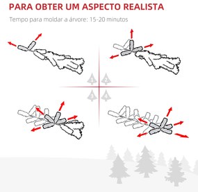 HOMCOM Árvore de Natal Artificial 150cm com 416 Ramos e Suporte de Met