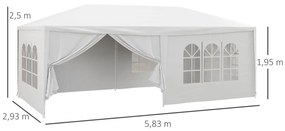 Outsunny Tenda de Jardim 583x293 cm Tenda de Festas Desmontável com 4