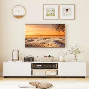 Móvel para TV, 160 x 35 x 30 cm, Com Estantes Abertas e Portas, Branco