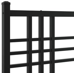 Estrutura de cama em metal com cabeceira 180x200 cm preto