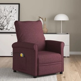 vidaXL Poltrona de massagens elétrica tecido roxo