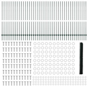 Postes de Cerca vidaXL 11 pcs Canal U Verde 160 cm Aço
