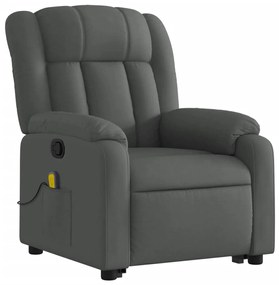 Poltrona elevatória de massagens tecido cinzento-escuro