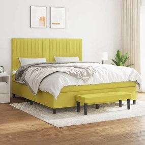 vidaXL Cama com molas/colchão 180x200 cm tecido verde-claro