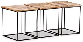 Mesa de centro madeira de mangueira maciça 56x48x40 cm