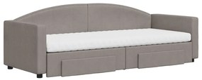 Sofá-cama c/ gavetão/gavetas 80x200 cm tecido cinza-acastanhado