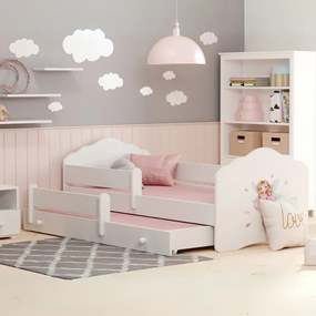 Cama infantil dupla branca Wave fada 160x80 - colchão e estrado incluído