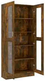 Vitrine 82,5x30,5x185,5 cm derivados de madeira carvalho fumado