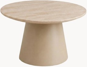 Mesa de centro redonda com efeito travertino Jade