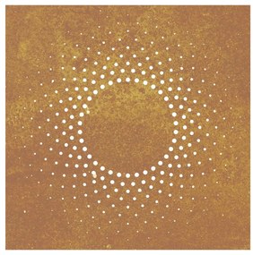Decoração p/ muro de jardim 555x55 cm aço corten design sol