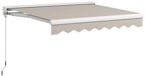 Outsunny Toldo Retrátil Elétrico ou Manual 250x200 cm Toldo Portátil para Varanda com Controlo Remoto Manivela Manual Creme