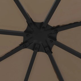 Gazebo 3x3 m cinzento-acastanhado