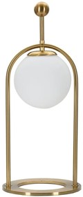 Candeeiro de Mesa "Glamy Arc B" — Ø 21x50 cm — Ferro Dourado e Esfera