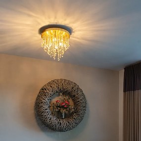 Candeeiro de teto clássico dourado/latão 35 cm - Medusa