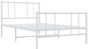 Estrutura de cama com cabeceira e pés 100x200 cm metal branco