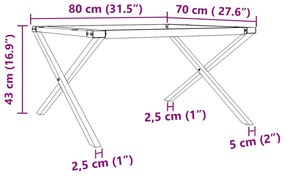 Pernas para mesa de centro estrutura em X ferro fundido