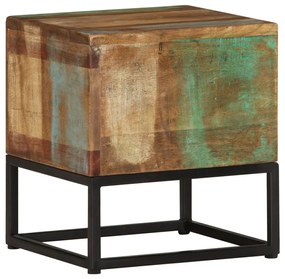 vidaXL Mesa de apoio 30x30x33 cm madeira recuperada maciça