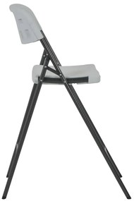 Cadeiras de bar dobráveis 2 pcs PEAD e aço branco