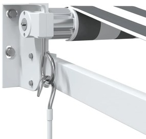 Toldo retrátil 4,5x3 m tecido e alumínio antracite e branco