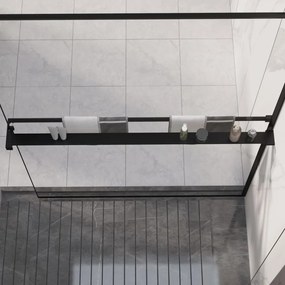 153618 vidaXL Prateleira duche p/ divisória chuveiro 115 cm alumínio preto