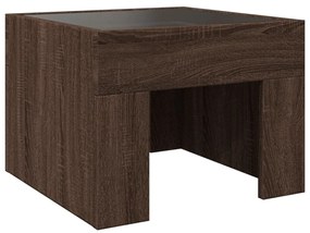 Mesa de cabeceira c/ LED Infinity 40x40x30 cm carvalho castanho