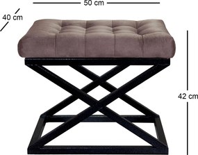 Pouffe Capraz – Preto e Castanho – 50x42x40 cm