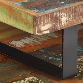 2 pcs conjunto de mesas de centro madeira recuperada maciça