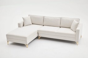 Sofá de Canto Berlin – Creme Dourado – 258x83x181 cm