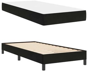Cama box spring com colchão Preto 90 x 200 cm Veludo