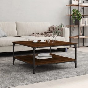 vidaXL Mesa de centro 80x80x40 cm derivados madeira carvalho castanho