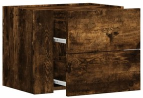 Mesa de cabeceira de parede 45x30x35 cm carvalho fumado