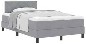 Cama Box Spring com Colchão Cinza Claro 120x190 cm Tecido