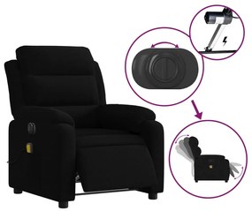 Poltrona de massagens reclinável elétrica veludo preto